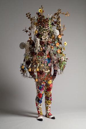   Flower Soundsuit, 2006, vintage metal flowers, found beaded and sequined garments; photo courtesy the artist  